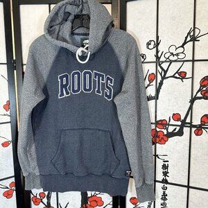 Roots Canada Men's Hoodie Suze XS Pullover Blue Gray Heavy Thick